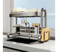 Dish Racks Bold Stainless Steel Kitchen Sink Rack Dish Storage Sink Multifunctional Dish Drain Storage Rack,Dish Drying Rack Over The Sink,Dish Racks,Dish Rack Stainless Steel(Bl