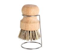 Dish Scrubber Brush - 8x5.5cm Natural Wood Handle Cleaner, Soft Sisal Bristles, Drain Rack Set | Multipurpose Kitchen Brush Pan Bathroom Tile Grout Cleaning for Sink Pot