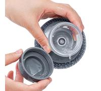 Dish Scrubber Dispenser - Nylon, Sink Brush, Kitchen Utensils Cleaner | Large Capacity Refill System with Leak-Proof Button, Ergonomic Handle Accessory