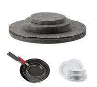Dish Separator Protector, Felt Plates, China Storage Divider, Dish Protector, Soft Felt Plate Divider Set, 24 Pieces, 2 Different Sizes (Grey) (24 Pack)