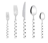 Dish Set,Silverware Flatware, 5/20/30/40 Piece Stainless Steel Knife, Fork and Spoon Steak Cutlery Long Handle Thickened and for Home Use(White,4Set 20Pcs)