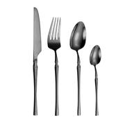 Dish Set,Silverware Flatware, 8pcs Stainless Steel Cutlery Steak Knife Fork Spoon Giftting Box Hotel(Black)