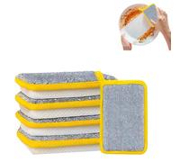 Dish Sponge, 5PCS Double Sided Kitchen Sponge Cloths for Washing Up, Absorbent Dishcloths for Washing Dishes, Non-Scratch Cleaning Sponges, 13.5x9x2.5cm 2506SMXW294