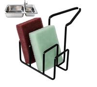 Dish Sponge Holder, Metal Non-Slip Organizer Kitchen Sink Attachment with Stable Base, Compact Storage Rack for Cleaning Brush, Dish Cloths