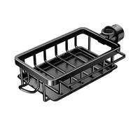 Dish Sponge Holder,Sponge Holder Over Faucet Kitchen Sink Caddy Organizer with Drip Tray,Multifunctional Kitchen Faucet Organizer Sponge Dish Soap Brush Sink Caddy Holder(Black)