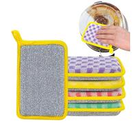 Dish Sponges Kitchen, Dishing Scrubber Double-Sided, Multifunctional Washing Up Sponges, Easy Grip, Reusable Sponge Set of 5 for Cleaning Household Cookware Kitchen Home Bathroom Sink