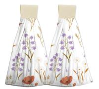 Dish Towels Seamless Flora Hand Towel With Hanging Loop Bath Hand Towels For Bathroom Dry Towel For Kitchen Decoration Bathrooms Washroom Coral Fleece 18. 5X12in