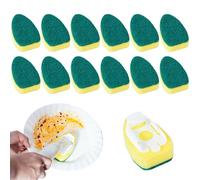 Dish Wand Sponge Refills, Non-Scratch Dish Spong 12Pcs 3.5x2.4" Wand Refill Replacement for Cleaning Kitchen, Bathroom, and Household Cleaning Supplies