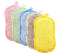 Dish Wash Sponge 5-Pack, Dual Sided Kitchen Sponge with Soft Side and Scrub Mesh, Multi-Color Dishwashing Sponges for Dishes 6.3x3.5 Inch