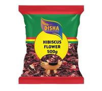 DISHA Dried Hibiscus Flower 500g (Pack of 6) - Premium Hibiscus Tea | Flor de Jamaica | Dried Sorrel for Infusions, Iced Tea, and Karkade | Natural Detox and Brewing Ingredient (3kg Total)