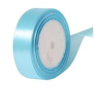 Dishaur 25mm Sky Blue Satin Ribbon for Gift Wrapping, 22M Fabric Ribbon for Crafting, Sewing, Christmas, Hair Bows and Cake Decoration