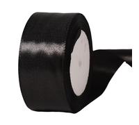 Dishaur 40mm Black Satin Ribbon for Gift Wrapping, 22M Fabric Ribbon for Crafting, Sewing, Christmas, Hair Bows and Cake Decoration