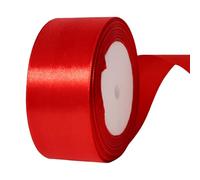 Dishaur 40mm Red Satin Ribbon for Gift Wrapping, 22M Fabric Ribbon for Crafting, Sewing, Christmas, Hair Bows and Cake Decoration