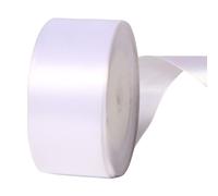 Dishaur 40mm White Satin Ribbon for Gift Wrapping, 22M Fabric Ribbon for Crafting, Sewing, Christmas, Hair Bows and Cake Decoration
