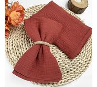 Dishcloth， 10pc Gauze, Large Napkins, Cotton Thick,Washable For Party Dinner Wedding Table Decor(Rust Red)