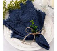 Dishcloth， 12PCS 42x42cm Christmas,Gauze Cotton Large Size Napkin For Wedding Party New Year Table Decor(Navy Blue)