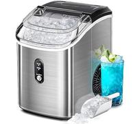 DISHENGZHEN Countertop Ice Maker, Small Ice Maker Machine with Basket and Scoop, Self-Cleaning, 33 lbs/24H, Ice Cube Maker for Home Office
