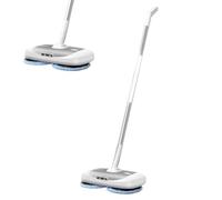 DISHENGZHEN Electric Mop for Floor Cleaning, Cordless Electric Mop with LED Headlight & Water Sprayer, Dual-Motor Powerful Spin Mop with 400ML Water Tank for Multi-Surface, Self-Propelled