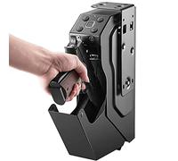 DISHENGZHEN Gun Safe, Quick Access Handgun Firearm Safes for Pistols Drop Down Single Gun Safety for Nightstand Wall Mount Bedside Desk Vehicle Bed Personal Safe with Keypad Lock and Key Lock