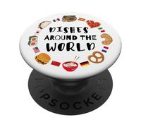 Dishes around the world global cuisine foodie travel PopSockets Adhesive PopGrip