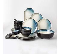 Dishes Dessert Plates Dishes Dinnerware Set -28 Piece Ceramic Plates and Bowls Set for 6, Elegant Dinner Plate Sets, Microwave and Dishwasher Safe Appetizers Salad