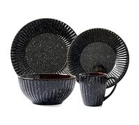 Dishes/Plate/Bowl Set,14-Pcs Vintage Dinnerware Sets, Ceramics Dinner Sets with Reaction Glaze, Complete Porcelain Combination Includes Plates