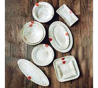 Dishes/Plate/Bowl Set,Ceramics Dinnerware Sets, 33 Pieces Retro Stoneware Dinner Combination Set | Hand-Made Cereals Bowls/Steak Plates for Wedding Gifts,