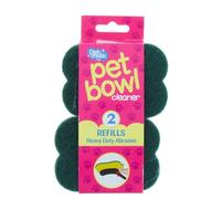 Dishmatic Bone-Shaped Pet Bowl Cleaner Sponge Head Refills, Heavy-Duty, Pack of 2
