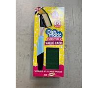 Dishmatic Bonus Pack 1 BLACK Fillable Handle and 6 Green Sponge Refills