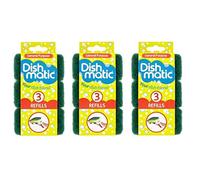 Dishmatic Cleaning Sponge, Foam, Green, 9 Count (Pack of 1)