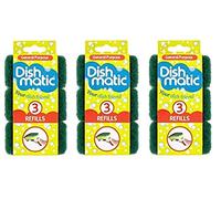 Dishmatic Cleaning Sponge, Foam, Green, 9 Count (Pack of 1)