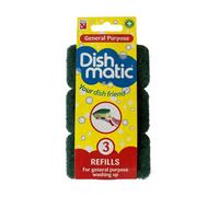 Dishmatic General Purpose Refill Sponge Heads (9 X 3 Pack, Green) - Heavy-Duty & Antibacterial Cleaning