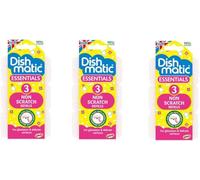 Dishmatic Non Scratch White Refill Sponges -Washing-Up Sponge Refill ( 3Pk x 3 White Refills) Total =9 Refill - Dishmatic Fillable Washing up Brush Refills