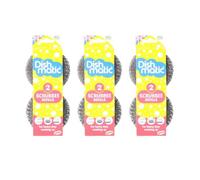 Dishmatic Scrubbee Steel Scrubber Refills for Heavy Duty Washing Up, 2 Scrubbee Pack Of 3