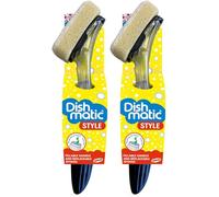 Dishmatic Style Fillable Washing Up Handle, Easy Grip Handle, Interchangeable Heads (Pack of 2)
