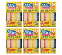 Dishmatic Wonder Scrub Non-Scratch Dual Action Sponge Scourers 3 Pack - Pack Of 6