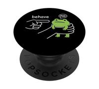 Dishonest Frog Behave No Funny Frog Meme Cartoon Men Women PopSockets Adhesive PopGrip