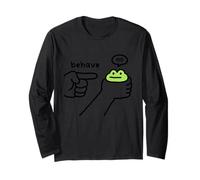 Dishonest Frog Funny Frog Meme Behave No Cartoon Design Long Sleeve T-Shirt