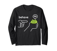 Dishonest Frog Funny Frog Meme Behave No Cartoon Design Long Sleeve T-Shirt