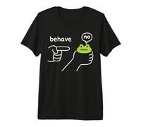 Dishonest Frog Funny Frog Meme Behave No Cartoon Design Premium T-Shirt