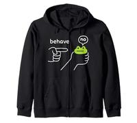 Dishonest Frog Funny Frog Meme Behave No Cartoon Design Zip Hoodie