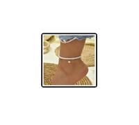 Dishowme 2Pcs Pearl Anklet Bracelet Faux Pearl Foot Chain Summer Beach Barefoot Sandal Jewelry for Women (Gold)