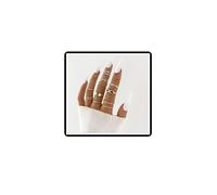 Dishowme Boho Pearl Infinity Knuckle Rings Set Lucky 8 Wave twisted Finger Joint Ring Costume Stackable Rings for Women Girls Men (Silver)