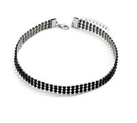 Dishowme Crystal Choker Necklace Vintage Black Rhinestone Collar Necklace Chain 3Row/5Row/8Row Bling Diamond Jewelry for Women (3 Row)