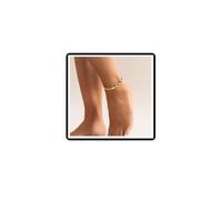 Dishowme Crystal Cross Heart Anklet Bracelet Rhinestone Butterfly Infinity Foot Chain Lucky 8 Love Heart Summer Beach Barefoot Sandal Jewelry for Women Girls (Gold B)