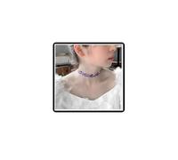 Dishowme Embroidered Flower Choker Necklace Velvet Lace Collar Necklace Chain Jewelry for Women (Purple)