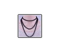 Dishowme Lone Pearl Necklace 1920s Faux Pearl Necklace Chain Vintage String of Pearls Beads Necklace Costume Jewelry for Women (Black)
