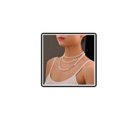 Dishowme Long Pearl Starnds Pendant Necklace Boho Layered Faux Pearl Collar Necklce Sweater Chain Jewelry for Women Girls