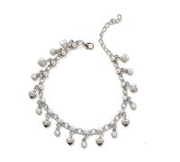 Dishowme Pearl Heart Anklet Bracelet Turquoise Beads Foot Chain Summer Beach Faux Pearl Barefoot Sandal Jewelry for Women Girls (Silver A)