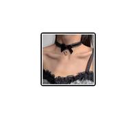 Dishowme Pearl Heart Choker Necklace Bow Knot Collar Necklace Chain Faux Pearl Lolita Love Heart Jewelry for Women (Black)